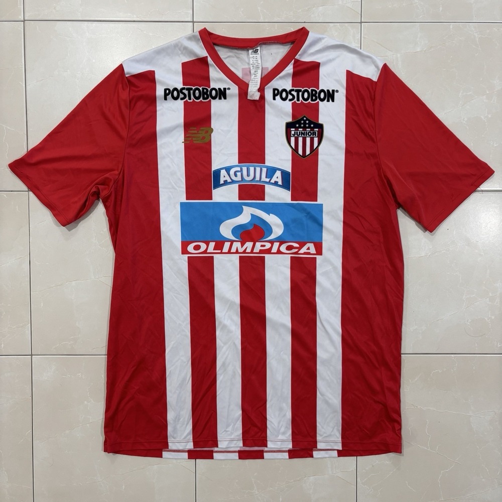 New Balance Atlético Junior FC Soccer Football Jersey  XL Home 2018 Striped Kit